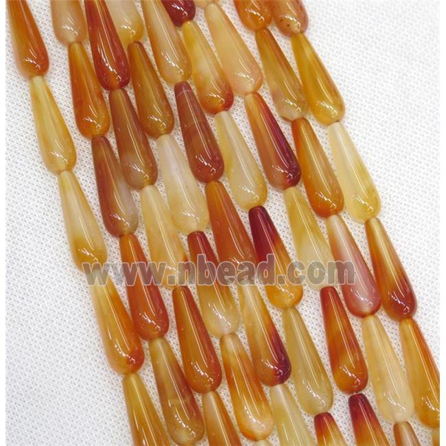 orange Agate teardrop beads