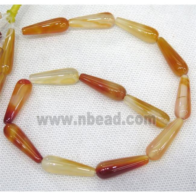 orange Agate teardrop beads