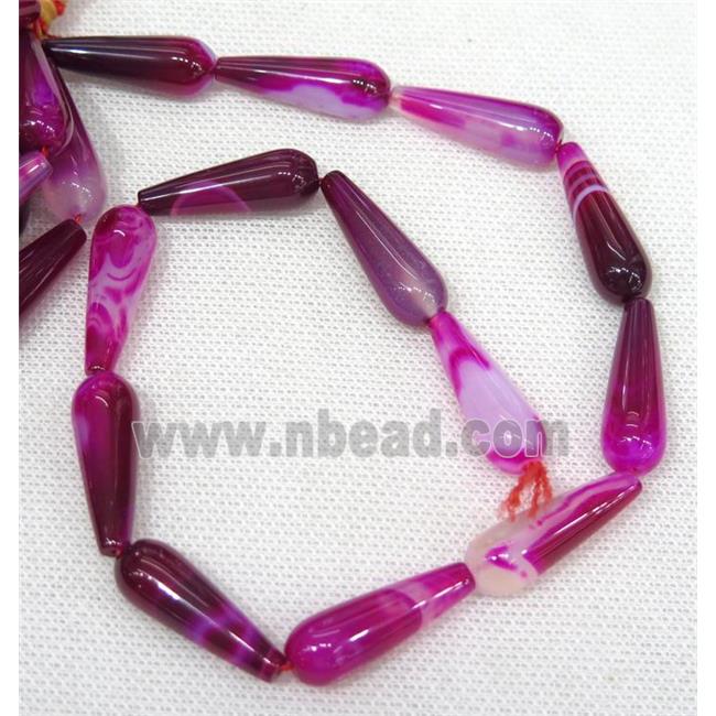 hotpink Agate teardrop beads