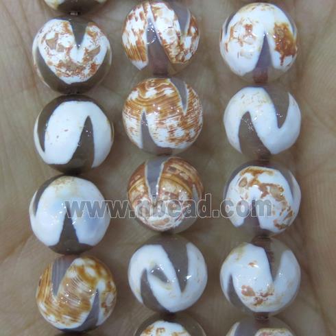 Tibetan Style Agate beads, faceted round