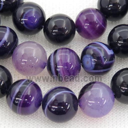 round purple striped Agate Beads
