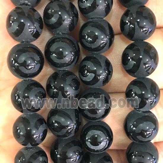 black onxy agate beads, round