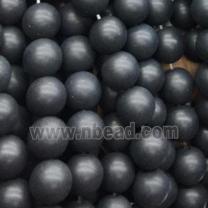 round matte black Onyx Agate Beads