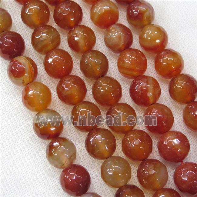 red Agate beads, faceted round