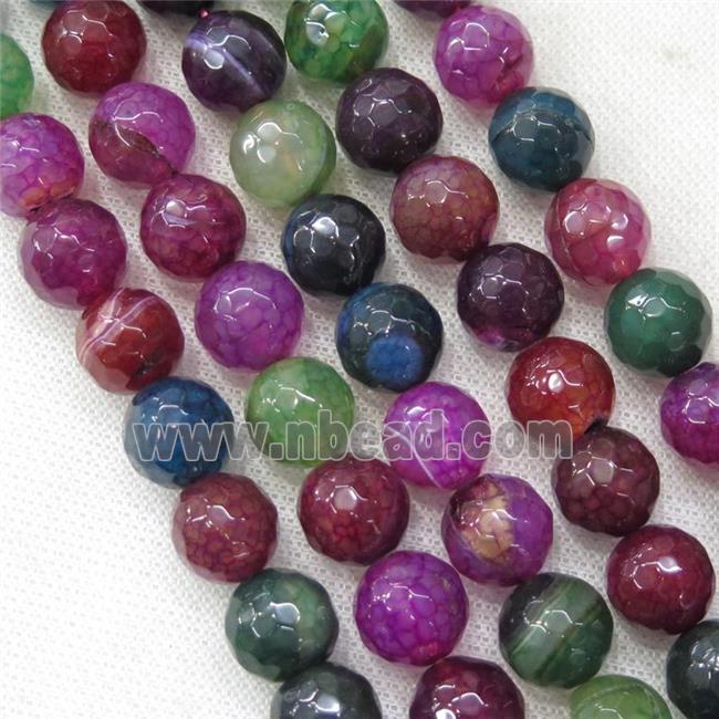 faceted round veins Agate Beads, mixed color