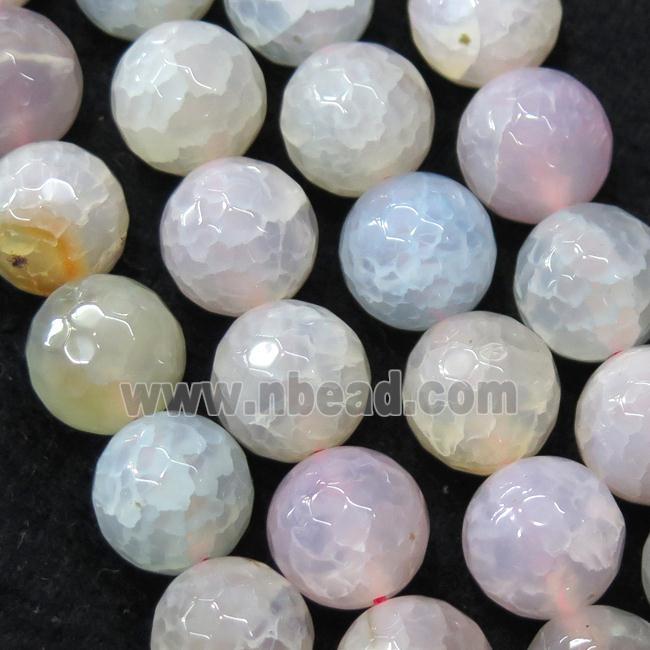 crackle Agate Beads, faceted round, mixed color