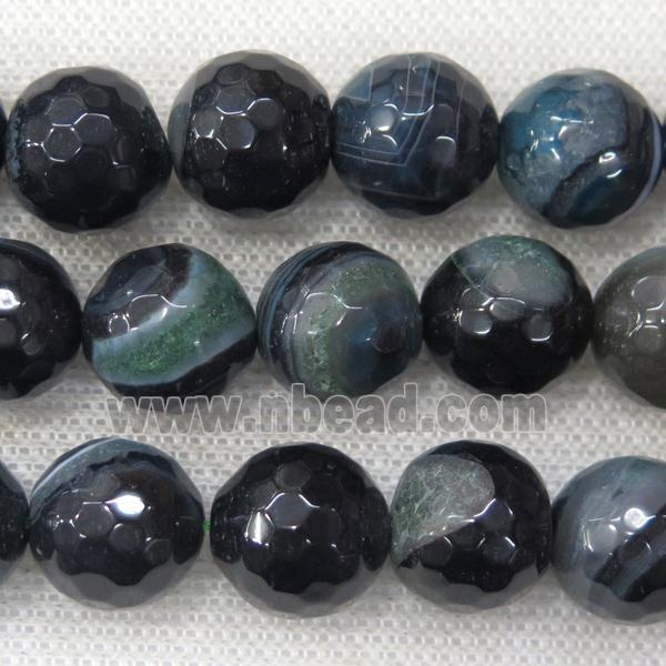 green Druzy Agate beads, faceted round