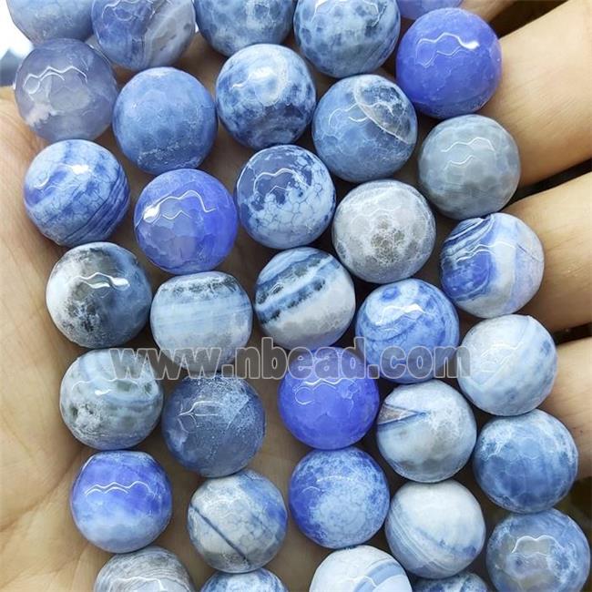 blue Fire Agate Beads, faceted round