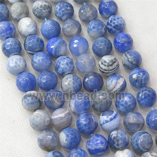 blue Fire Agate Beads, faceted round