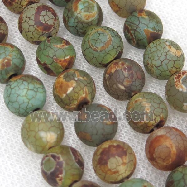 round green crackle tibetan agate beads, eye