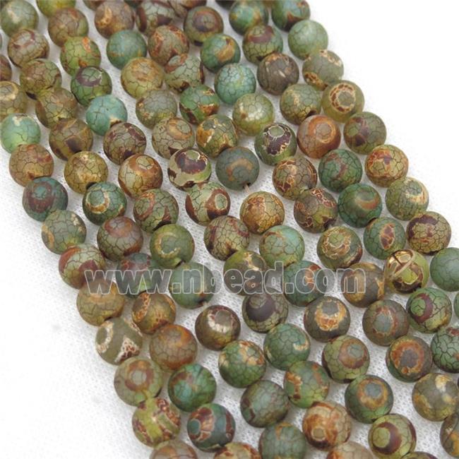 round green crackle tibetan agate beads, eye