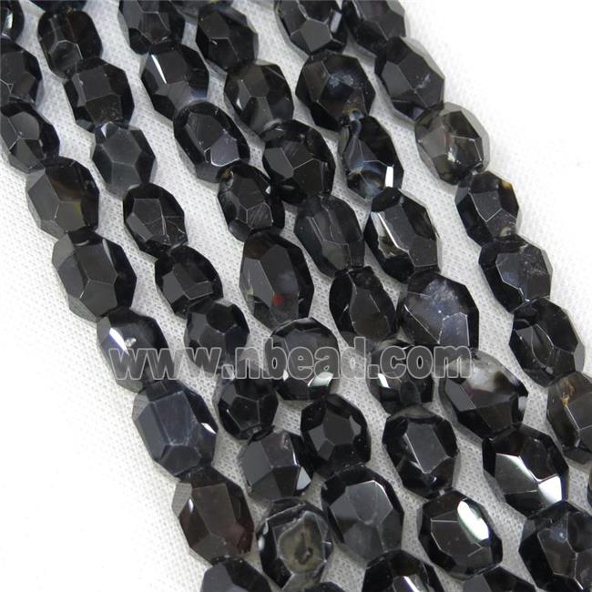 natural black Agate nugget beads, freeform