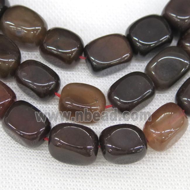coffee Agate beads, faceted cuboid