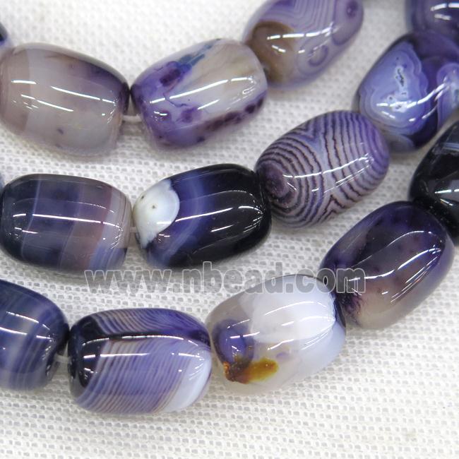 purple Agate barrel beads