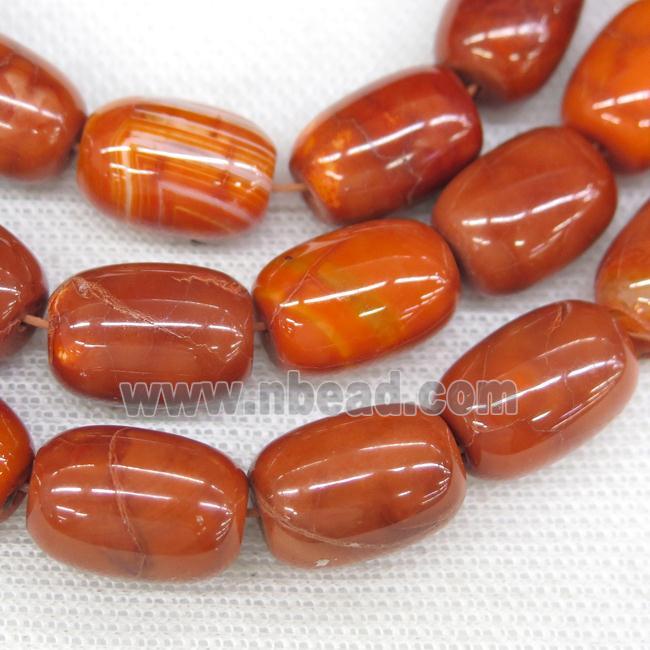 orange Agate barrel beads