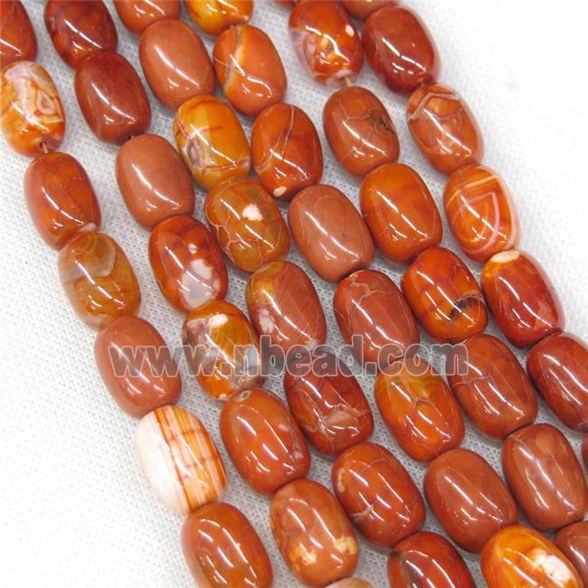 orange Agate barrel beads