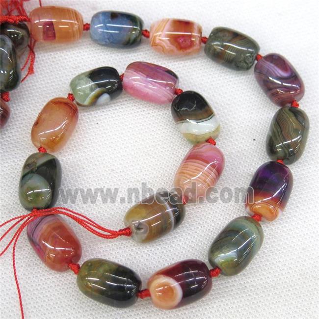 mixed Agate barrel beads with knot