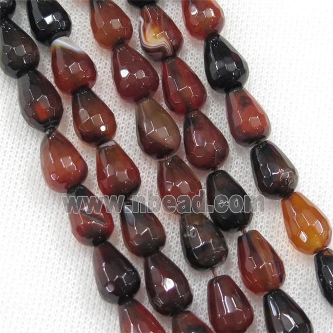 fancy agate beads, faceted teardrop