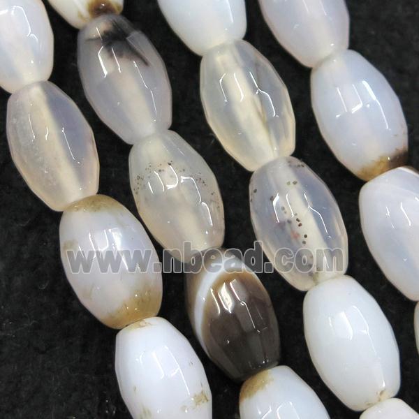 heihua Agate beads, faceted barrel