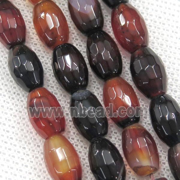 fancy Agate beads, faceted barrel