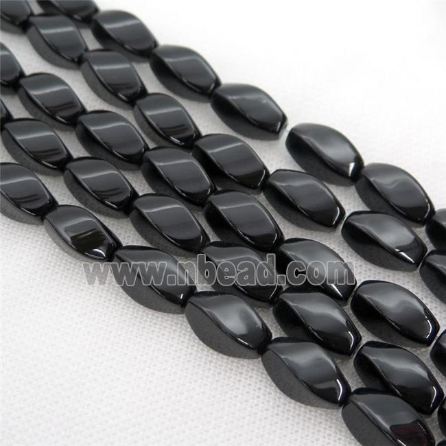 black onyx agate twist beads