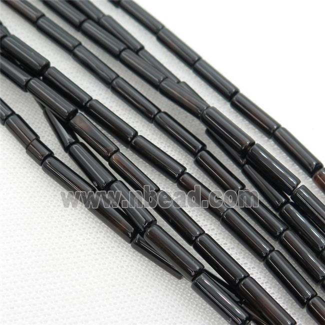 black onyx agate tube beads