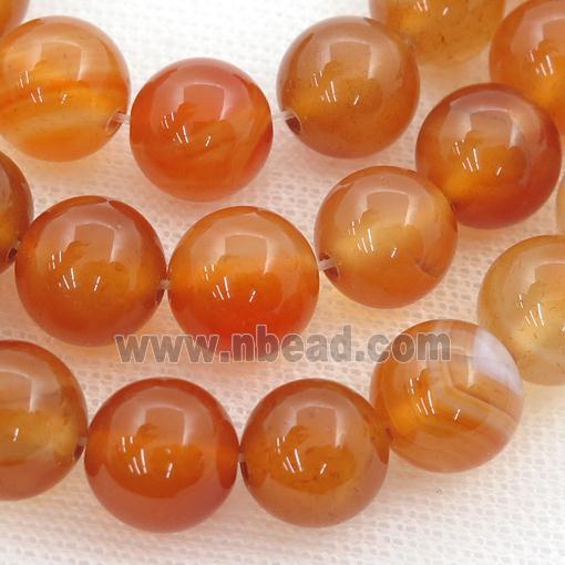 red Carnelian Agate beads, round