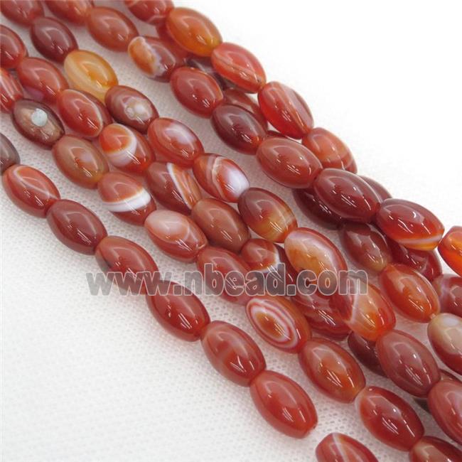 red Carnelian Agate rice beads