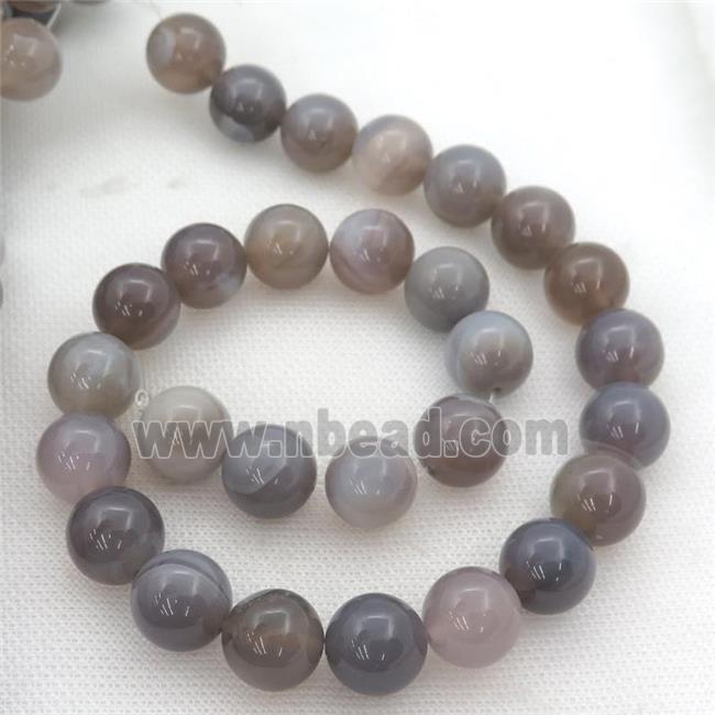 round natural Gray Agate Beads