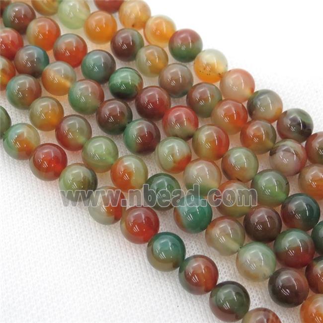 natural Agate Beads, red-green, dye