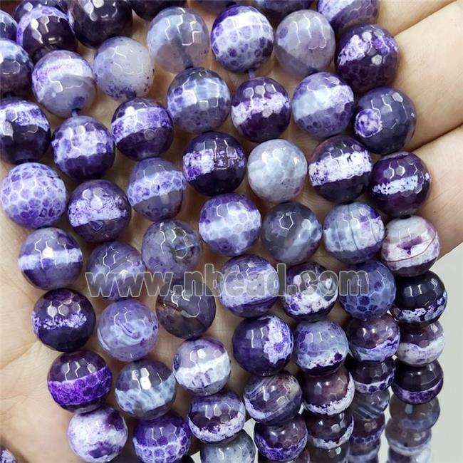 purple Agate beads, dye, faceted round