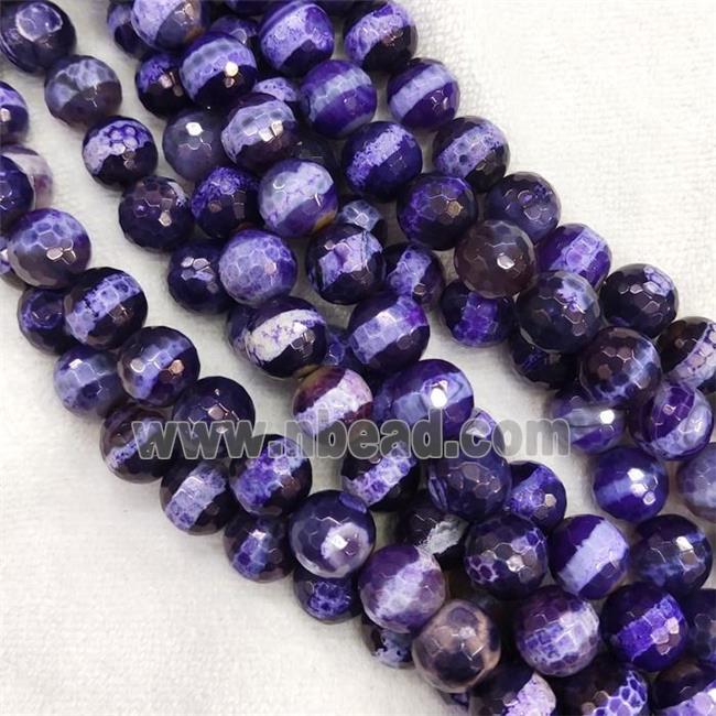 purple Agate beads, dye, faceted round