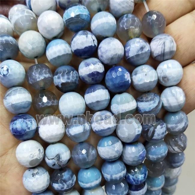 blue Agate beads, dye, faceted round