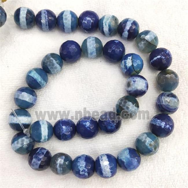 blue Agate beads, dye, faceted round