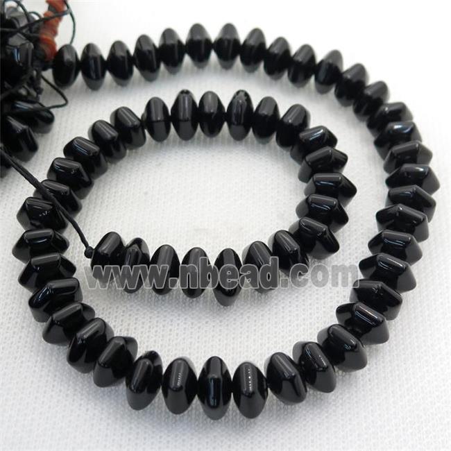 black onyx agate hexagon beads
