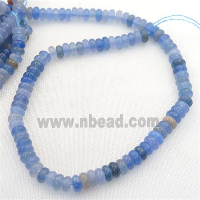 natural Agate rondelle beads, blue treated