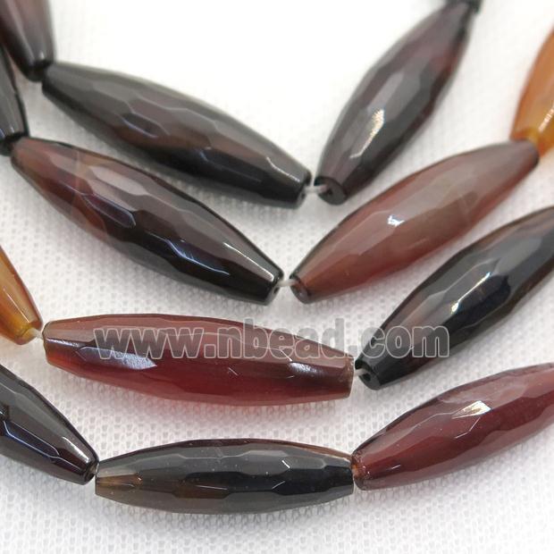 Fancy Agate rice beads, faceted