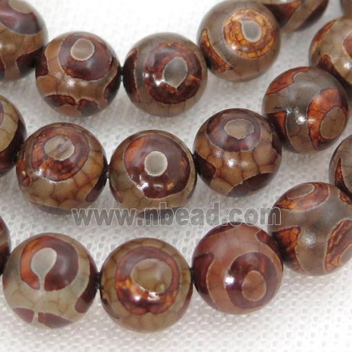 round Tibetan Agate Beads, eye