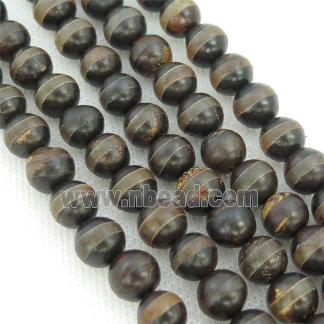 round Tibetan Agate Beads