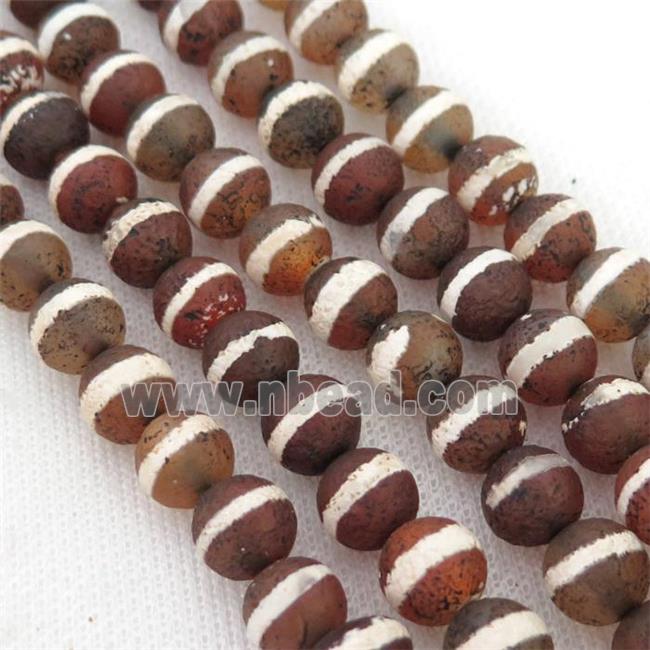 rough Tibetan Style Agate Beads, round