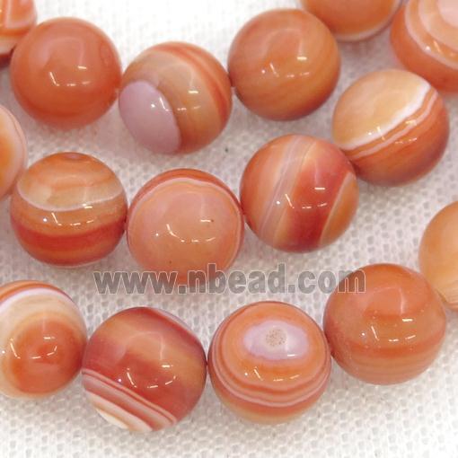 red striped Agate Beads, round