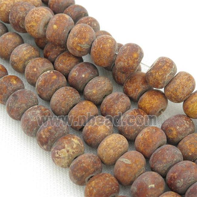 Tibetan Style Agate Beads, rondelle