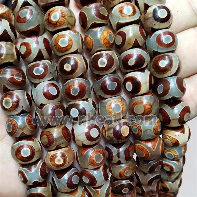 matte Tibetan Agate Beads, rondelle, eye