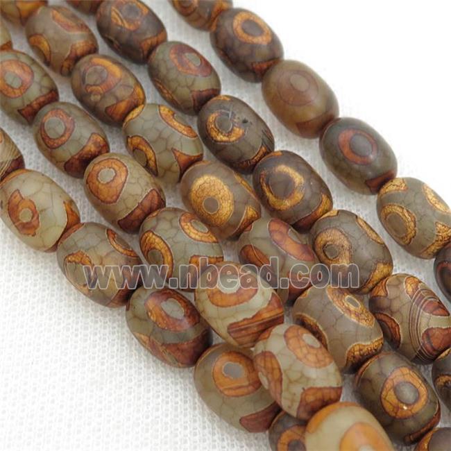 Tibetan Agate barrel beads, eye