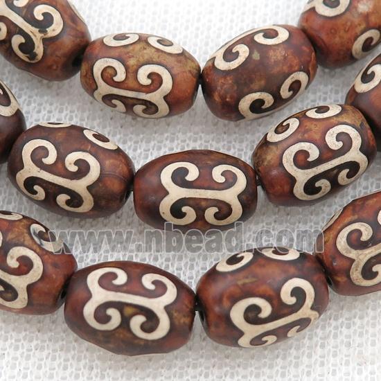 Tibetan Agate barrel beads