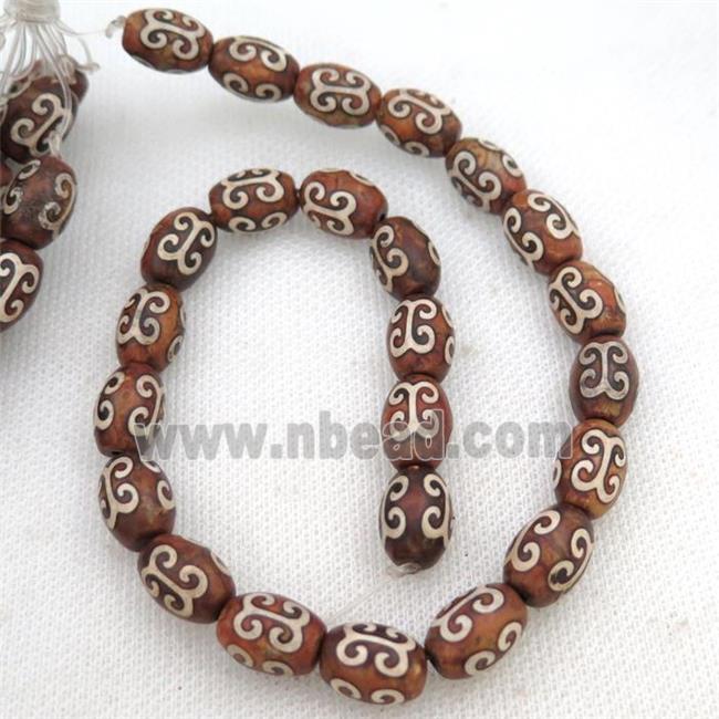 Tibetan Agate barrel beads