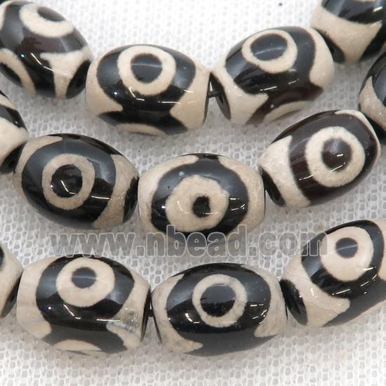 white black Tibetan Agate rice beads, eye