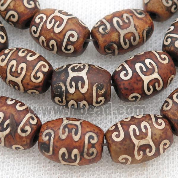 Tibetan Agate barrel Beads