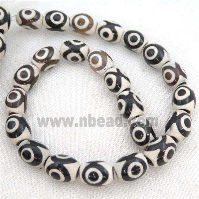 white black Tibetan Agate barrel Beads