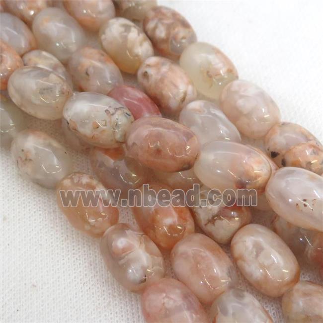 Cherry Agate barrel Beads
